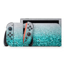 Aqua Blue & Silver Glimmer Fade // Premium Vinyl Wrap Skin Kit Compatible with the Nintendo Switch 2