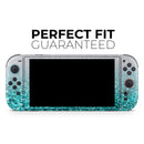 Aqua Blue & Silver Glimmer Fade // Premium Vinyl Wrap Skin Kit Compatible with the Nintendo Switch 2