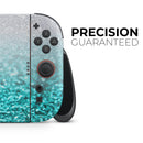 Aqua Blue & Silver Glimmer Fade // Premium Vinyl Wrap Skin Kit Compatible with the Nintendo Switch 2