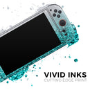 Aqua Blue & Silver Glimmer Fade // Premium Vinyl Wrap Skin Kit Compatible with the Nintendo Switch 2