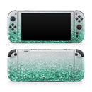 Aqua Green & Silver Glimmer Fade // Premium Vinyl Wrap Skin Kit Compatible with the Nintendo Switch 2