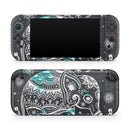 Aztec Elephant Blue Accented Modern Illustration // Premium Vinyl Wrap Skin Kit Compatible with the Nintendo Switch 2