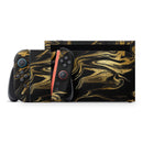 Black & Gold Marble Swirl V7 // Premium Vinyl Wrap Skin Kit Compatible with the Nintendo Switch 2