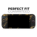 Black & Gold Marble Swirl V7 // Premium Vinyl Wrap Skin Kit Compatible with the Nintendo Switch 2