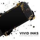 Black & Gold Marble Swirl V7 // Premium Vinyl Wrap Skin Kit Compatible with the Nintendo Switch 2