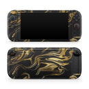Black & Gold Marble Swirl V7 // Premium Vinyl Wrap Skin Kit Compatible with the Nintendo Switch 2