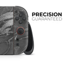 Black & Silver Marble Swirl V7 // Premium Vinyl Wrap Skin Kit Compatible with the Nintendo Switch 2