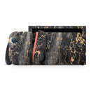 Black and Gold Marble Surface // Premium Vinyl Wrap Skin Kit Compatible with the Nintendo Switch 2