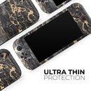 Black and Gold Marble Surface // Premium Vinyl Wrap Skin Kit Compatible with the Nintendo Switch 2