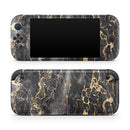 Black and Gold Marble Surface // Premium Vinyl Wrap Skin Kit Compatible with the Nintendo Switch 2