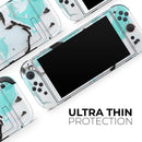 Black and Teal Textured Marble // Premium Vinyl Wrap Skin Kit Compatible with the Nintendo Switch 2