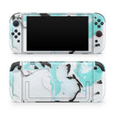 Black and Teal Textured Marble // Premium Vinyl Wrap Skin Kit Compatible with the Nintendo Switch 2