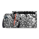 Black and White Geometric Floral // Premium Vinyl Wrap Skin Kit Compatible with the Nintendo Switch 2