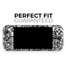 Black and White Geometric Floral // Premium Vinyl Wrap Skin Kit Compatible with the Nintendo Switch 2