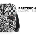 Black and White Geometric Floral // Premium Vinyl Wrap Skin Kit Compatible with the Nintendo Switch 2