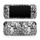 Black and White Geometric Floral // Premium Vinyl Wrap Skin Kit Compatible with the Nintendo Switch 2