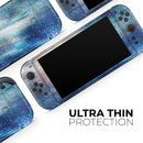 Blue & Gold Glowing Star-Wave // Premium Vinyl Wrap Skin Kit Compatible with the Nintendo Switch 2
