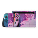 Blue & Pink Acrylic Abstract Paint // Premium Vinyl Wrap Skin Kit Compatible with the Nintendo Switch 2