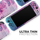 Blue & Pink Acrylic Abstract Paint // Premium Vinyl Wrap Skin Kit Compatible with the Nintendo Switch 2