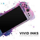 Blue & Pink Acrylic Abstract Paint // Premium Vinyl Wrap Skin Kit Compatible with the Nintendo Switch 2