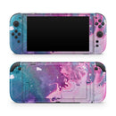 Blue & Pink Acrylic Abstract Paint // Premium Vinyl Wrap Skin Kit Compatible with the Nintendo Switch 2