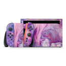 Blue & Pink Acrylic Abstract Paint V2 // Premium Vinyl Wrap Skin Kit Compatible with the Nintendo Switch 2