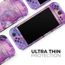 Blue & Pink Acrylic Abstract Paint V2 // Premium Vinyl Wrap Skin Kit Compatible with the Nintendo Switch 2