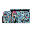 Blue and Black Branches with Abstract Big Eyed Owls // Premium Vinyl Wrap Skin Kit Compatible with the Nintendo Switch 2