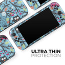 Blue and Black Branches with Abstract Big Eyed Owls // Premium Vinyl Wrap Skin Kit Compatible with the Nintendo Switch 2