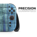 Blue and Green Tye-Dyed Wood // Premium Vinyl Wrap Skin Kit Compatible with the Nintendo Switch 2