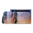 Blue and Orange Scratched Surface with Glowing Gold // Premium Vinyl Wrap Skin Kit Compatible with the Nintendo Switch 2