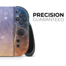 Blue and Orange Scratched Surface with Glowing Gold // Premium Vinyl Wrap Skin Kit Compatible with the Nintendo Switch 2
