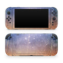 Blue and Orange Scratched Surface with Glowing Gold // Premium Vinyl Wrap Skin Kit Compatible with the Nintendo Switch 2