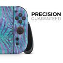 Blue and Purple Watercolor Zebra Pattern // Premium Vinyl Wrap Skin Kit Compatible with the Nintendo Switch 2