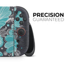 Bright Blue Accented Flower Illustration // Premium Vinyl Wrap Skin Kit Compatible with the Nintendo Switch 2