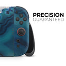 Bright Blue Agate Slice // Premium Vinyl Wrap Skin Kit Compatible with the Nintendo Switch 2