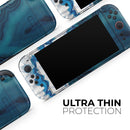 Bright Blue Agate Slice // Premium Vinyl Wrap Skin Kit Compatible with the Nintendo Switch 2