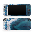Bright Blue Agate Slice // Premium Vinyl Wrap Skin Kit Compatible with the Nintendo Switch 2