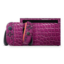 Bright Magenta Aligator Skin // Premium Vinyl Wrap Skin Kit Compatible with the Nintendo Switch 2