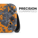 Bright Orange and Gray Digital Camouflage // Premium Vinyl Wrap Skin Kit Compatible with the Nintendo Switch 2