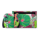Bright Pink and Green Flowers // Premium Vinyl Wrap Skin Kit Compatible with the Nintendo Switch 2