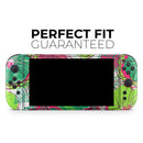 Bright Pink and Green Flowers // Premium Vinyl Wrap Skin Kit Compatible with the Nintendo Switch 2