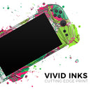 Bright Pink and Green Flowers // Premium Vinyl Wrap Skin Kit Compatible with the Nintendo Switch 2