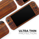Bright Red Ebony Woodgrain // Premium Vinyl Wrap Skin Kit Compatible with the Nintendo Switch 2