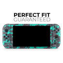 Bright Teal and Gray Digital Camouflage // Premium Vinyl Wrap Skin Kit Compatible with the Nintendo Switch 2