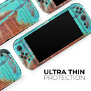 Bright Turquise Rusted Surface // Premium Vinyl Wrap Skin Kit Compatible with the Nintendo Switch 2