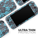 Bright Turquoise and Gray Digital Camouflage // Premium Vinyl Wrap Skin Kit Compatible with the Nintendo Switch 2