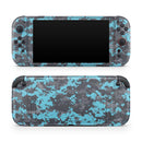 Bright Turquoise and Gray Digital Camouflage // Premium Vinyl Wrap Skin Kit Compatible with the Nintendo Switch 2