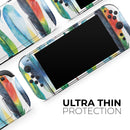 Bright Water Color Painted Feather // Premium Vinyl Wrap Skin Kit Compatible with the Nintendo Switch 2