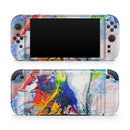 Bright White and Primary Color Paint Explosion // Premium Vinyl Wrap Skin Kit Compatible with the Nintendo Switch 2